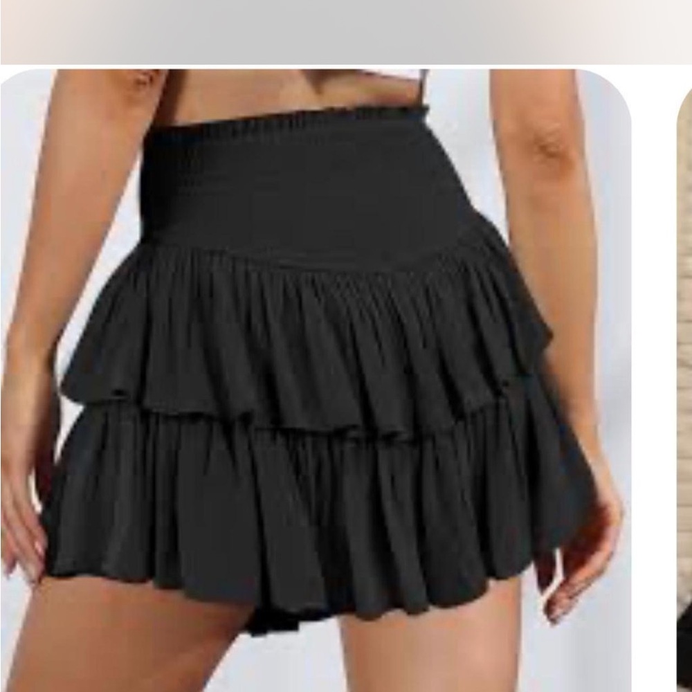 Princess Polly Black Tiered Ruffle Mini Skirt